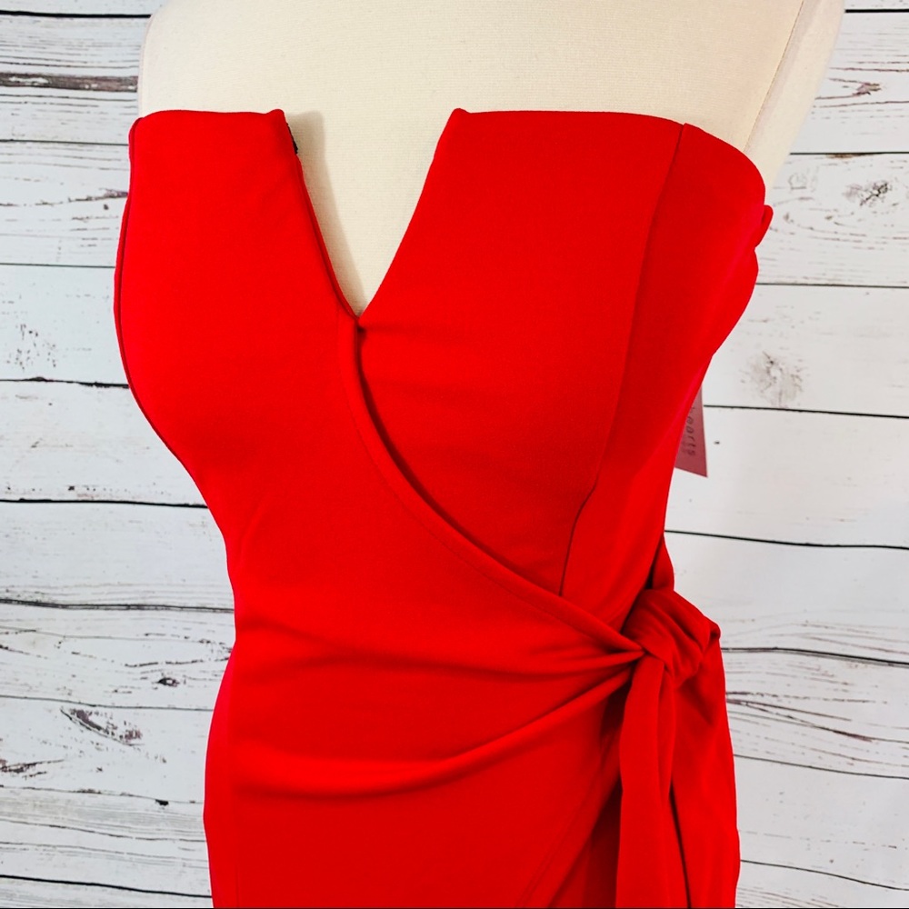 Three Pink Hearts NEW strapless red dress - Picture 4 of 8